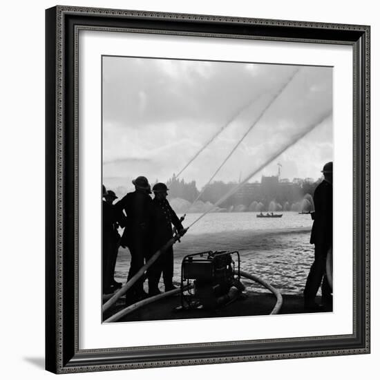 Auxiliary Fire Service exercise in Hyde Park, 1957-Ted Heanley M.B.E. D.F.C.-Framed Photographic Print