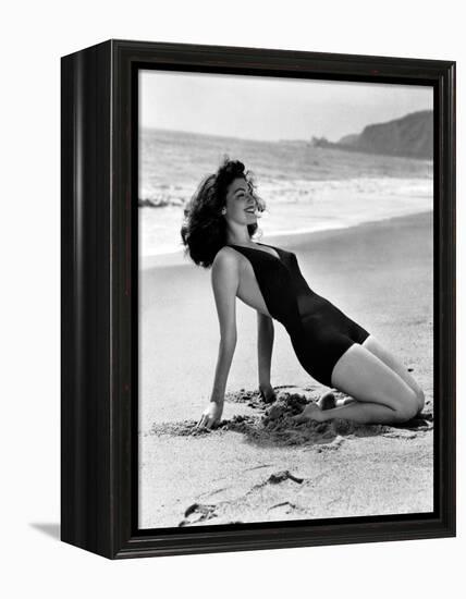 Ava Gardner in the 40's (b/w photo)-null-Framed Stretched Canvas