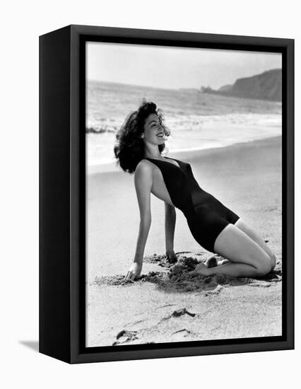 Ava Gardner in the 40's (b/w photo)-null-Framed Stretched Canvas