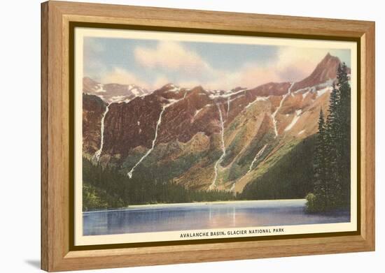 Avalanche Basin, Glacier Park, Montana-null-Framed Stretched Canvas