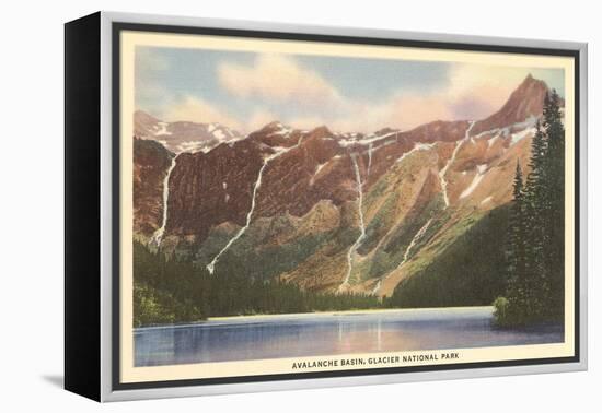 Avalanche Basin, Glacier Park, Montana-null-Framed Stretched Canvas