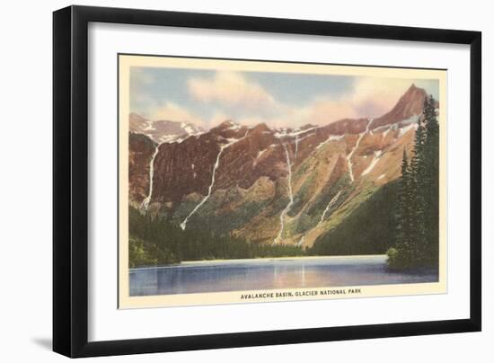 Avalanche Basin, Glacier Park, Montana--Framed Art Print