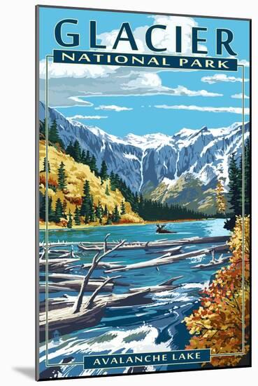 Avalanche Lake - Glacier National Park, Montana-Lantern Press-Mounted Art Print