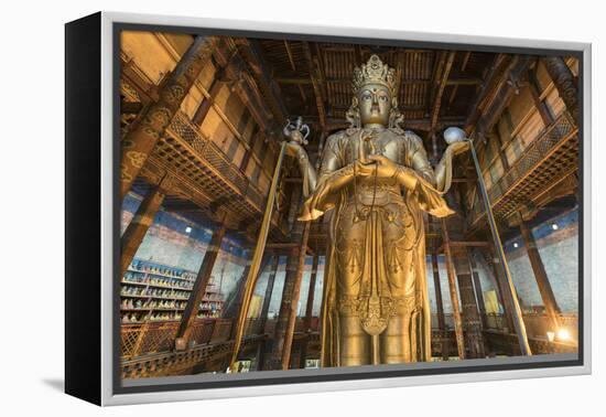 Avalokitesvara statue in Gandan monastery, Ulan Bator, Mongolia, Central Asia, Asia-Francesco Vaninetti-Framed Premier Image Canvas