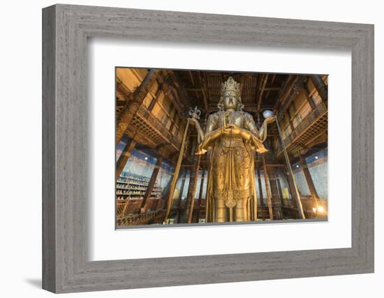 Avalokitesvara statue in Gandan monastery, Ulan Bator, Mongolia, Central Asia, Asia-Francesco Vaninetti-Framed Photographic Print