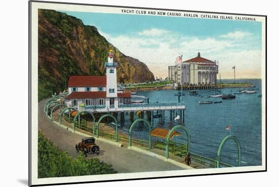 Avalon, California - View of the Yacht Club and New Casino-Lantern Press-Mounted Art Print