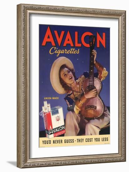 Avalon, Cigarettes Smoking, Guitars Instruments, USA, 1940-null-Framed Giclee Print