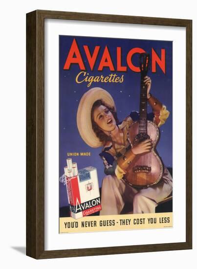 Avalon, Cigarettes Smoking, Guitars Instruments, USA, 1940-null-Framed Giclee Print