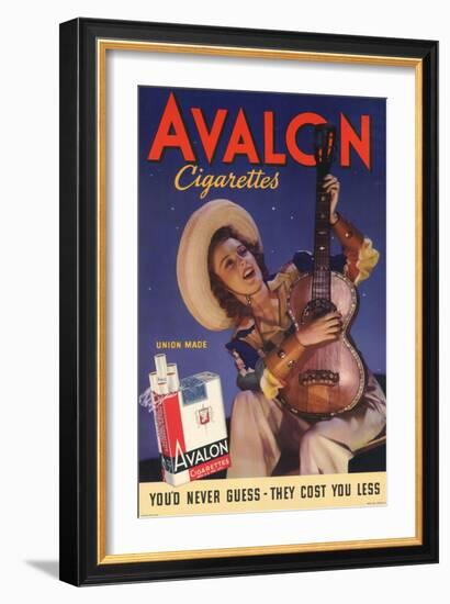 Avalon, Cigarettes Smoking, Guitars Instruments, USA, 1940-null-Framed Giclee Print