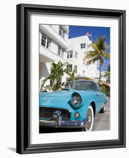 Avalon Hotel and Classic Car on South Beach, City of Miami Beach, Florida, USA, North America-Richard Cummins-Framed Photographic Print