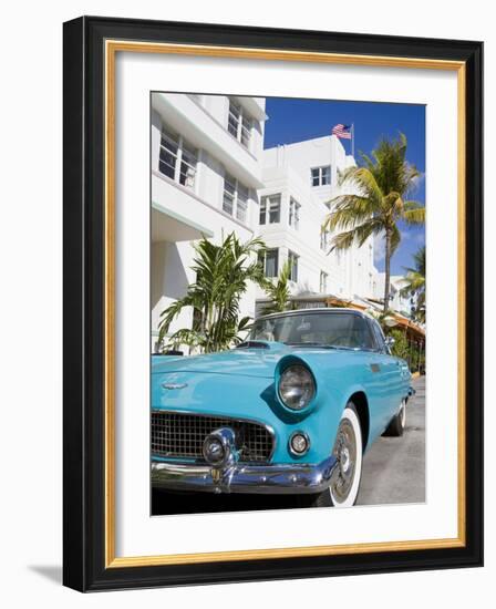 Avalon Hotel and Classic Car on South Beach, City of Miami Beach, Florida, USA, North America-Richard Cummins-Framed Photographic Print