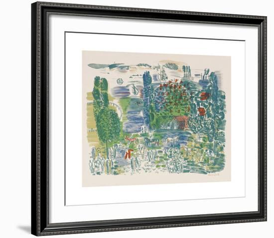 Avant les Courses, Deauville ou Le Paddock-Raoul Dufy-Framed Premium Giclee Print