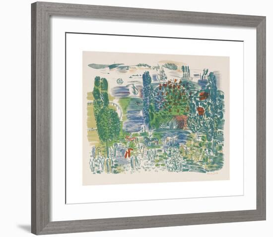 Avant les Courses, Deauville ou Le Paddock-Raoul Dufy-Framed Premium Giclee Print