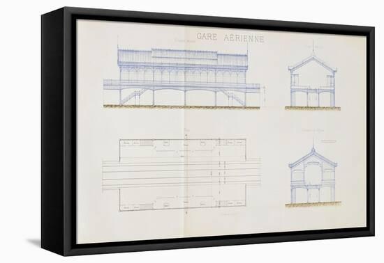 Avant projet de ligne métropolitaine centrale : gare aérienne-Alexandre-Gustave Eiffel-Framed Premier Image Canvas