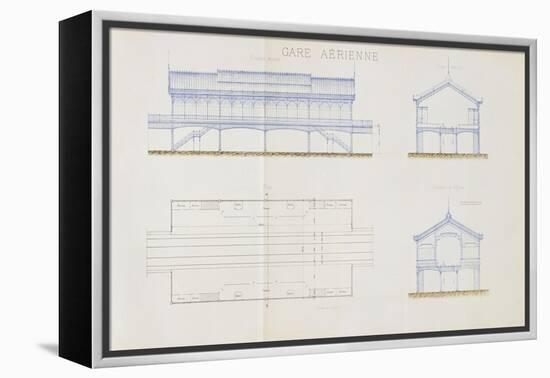 Avant projet de ligne métropolitaine centrale : gare aérienne-Alexandre-Gustave Eiffel-Framed Premier Image Canvas