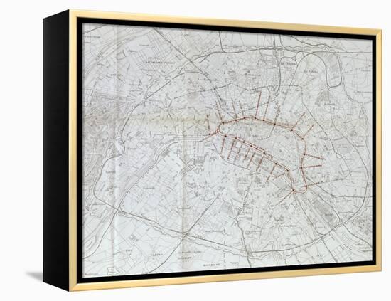 Avant projet de ligne métropolitaine centrale : plan général des voies ferr-Alexandre-Gustave Eiffel-Framed Premier Image Canvas