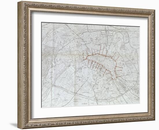 Avant projet de ligne métropolitaine centrale : plan général des voies ferr-Alexandre-Gustave Eiffel-Framed Giclee Print