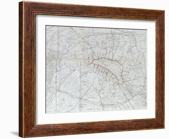 Avant projet de ligne métropolitaine centrale : plan général des voies ferr-Alexandre-Gustave Eiffel-Framed Giclee Print