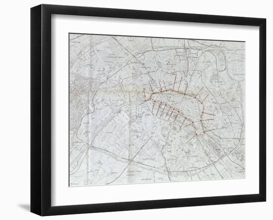 Avant projet de ligne métropolitaine centrale : plan général des voies ferr-Alexandre-Gustave Eiffel-Framed Giclee Print