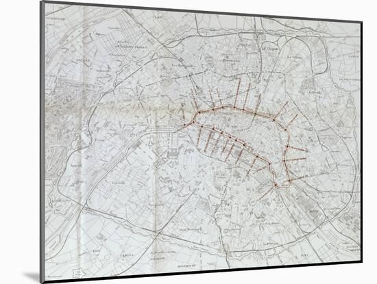 Avant projet de ligne métropolitaine centrale : plan général des voies ferr-Alexandre-Gustave Eiffel-Mounted Giclee Print