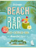 Vintage Beach Bar Poster-avean-Art Print