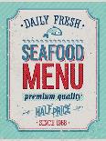 Vintage Seafood Poster-avean-Art Print