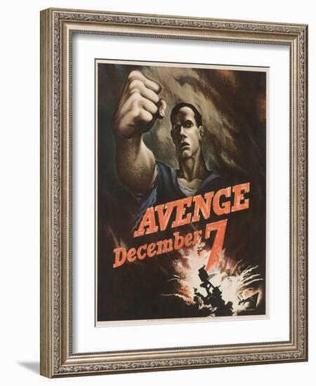 Avenge December 7 Poster-Bernard Perlin-Framed Giclee Print