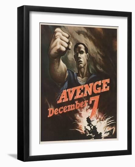 Avenge December 7 Poster-Bernard Perlin-Framed Giclee Print