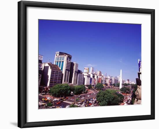 Avenida 9 de Julio and Obelisco, Buenos Aires, Argentina-Michele Molinari-Framed Photographic Print