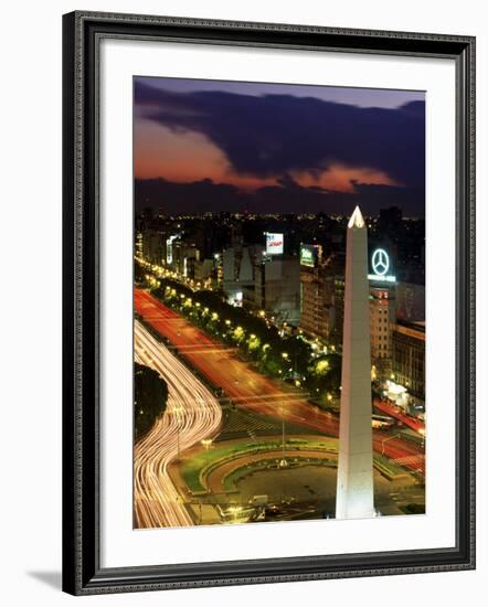 Avenida 9 De Julio, Buenos Aires, Argentina, Obelisko-Peter Adams-Framed Photographic Print