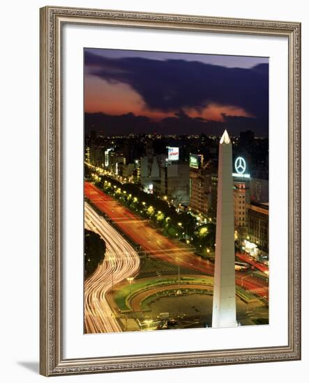 Avenida 9 De Julio, Buenos Aires, Argentina, Obelisko-Peter Adams-Framed Photographic Print
