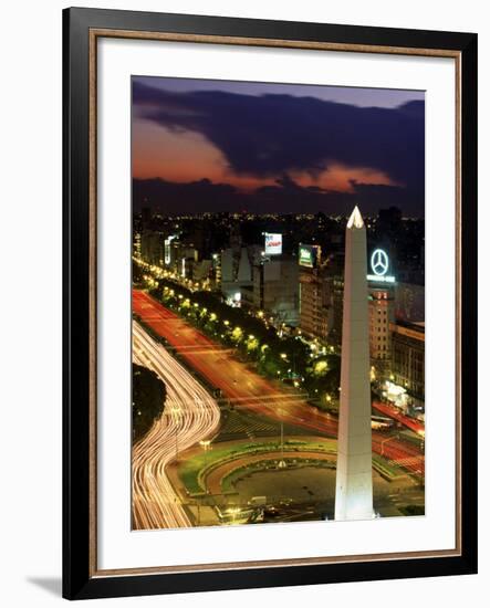 Avenida 9 De Julio, Buenos Aires, Argentina, Obelisko-Peter Adams-Framed Photographic Print