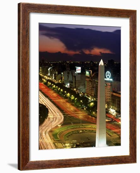 Avenida 9 De Julio, Buenos Aires, Argentina, Obelisko-Peter Adams-Framed Photographic Print