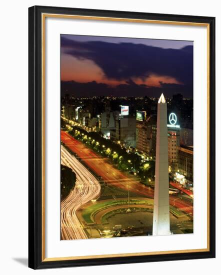 Avenida 9 De Julio, Buenos Aires, Argentina, Obelisko-Peter Adams-Framed Photographic Print