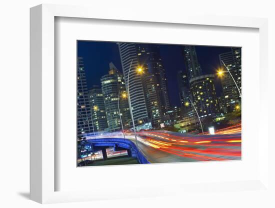 Avenida Balboa at Night.-Jon Hicks-Framed Photographic Print