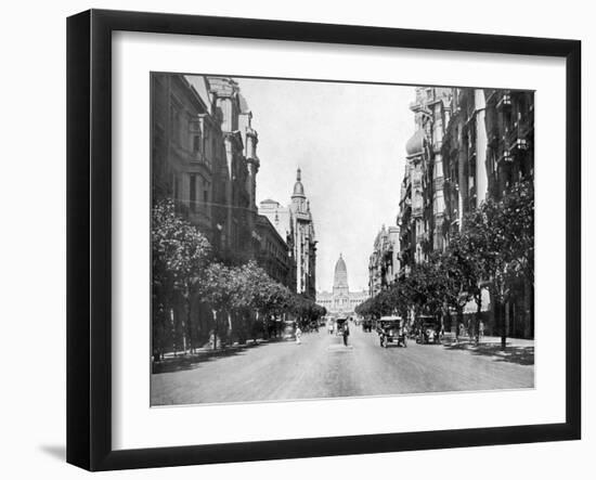 Avenida De Mayo (May Avenu), Buenos Aires, Argentina-null-Framed Giclee Print