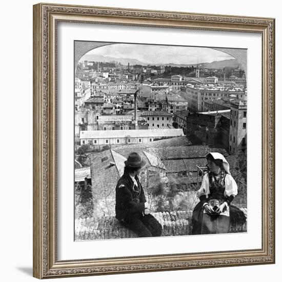 Aventine Hill and the Alban Hills, Rome, Italy-Underwood & Underwood-Framed Photographic Print