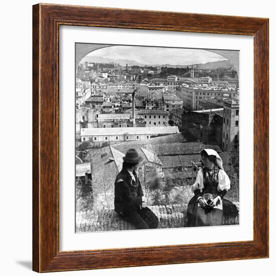 Aventine Hill and the Alban Hills, Rome, Italy-Underwood & Underwood-Framed Photographic Print