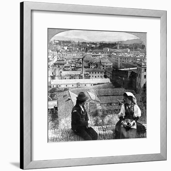 Aventine Hill and the Alban Hills, Rome, Italy-Underwood & Underwood-Framed Photographic Print
