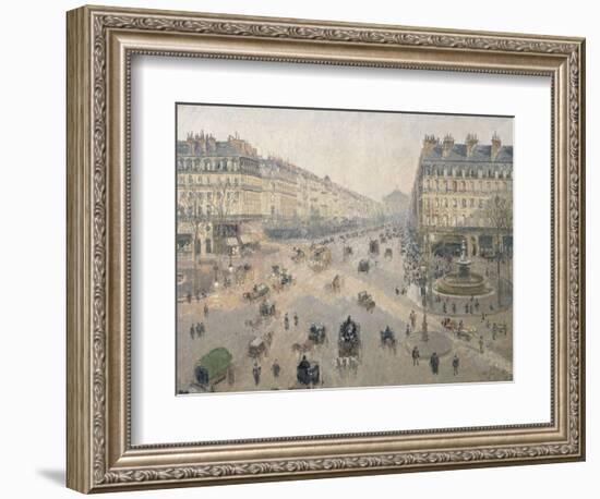 Avenue de l'Opéra, soleil, matinée d'hiver-Camille Pissarro-Framed Giclee Print