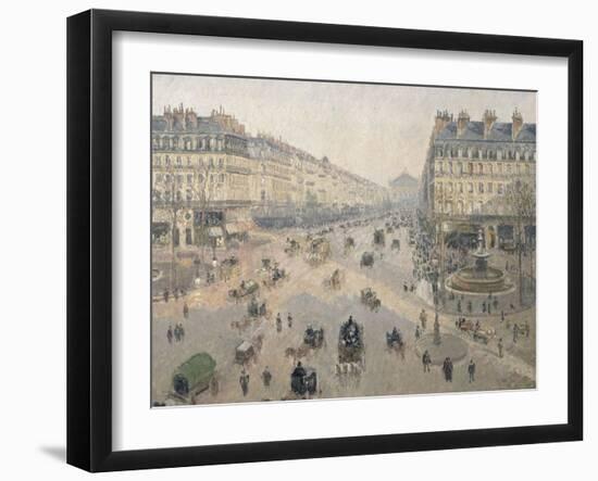 Avenue de l'Opéra, soleil, matinée d'hiver-Camille Pissarro-Framed Giclee Print