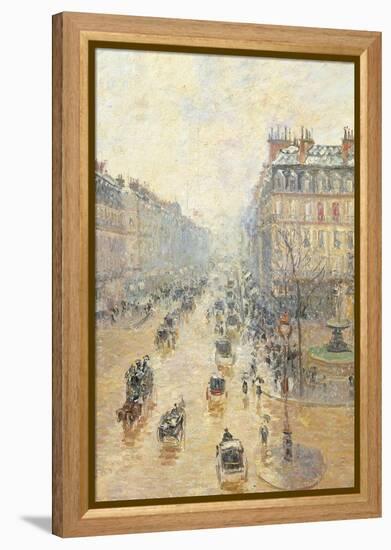 Avenue De LOpra. Snow Effect. Morning-Camille Pissarro-Framed Premier Image Canvas