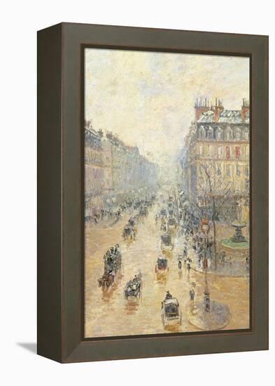 Avenue De LOpra. Snow Effect. Morning-Camille Pissarro-Framed Premier Image Canvas