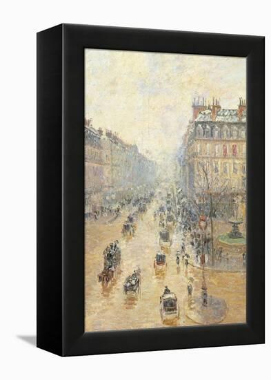 Avenue De LOpra. Snow Effect. Morning-Camille Pissarro-Framed Premier Image Canvas