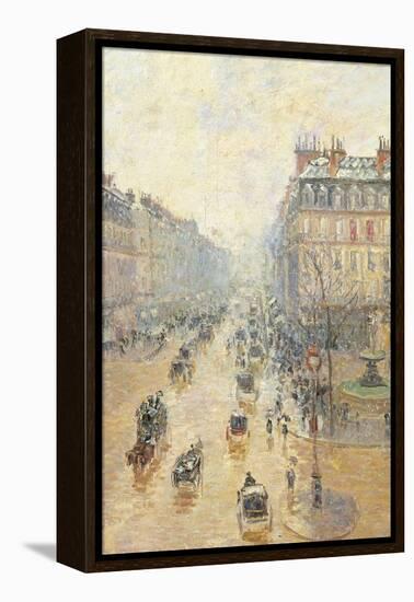 Avenue De LOpra. Snow Effect. Morning-Camille Pissarro-Framed Premier Image Canvas