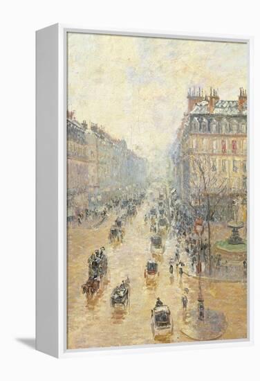 Avenue De LOpra. Snow Effect. Morning-Camille Pissarro-Framed Premier Image Canvas