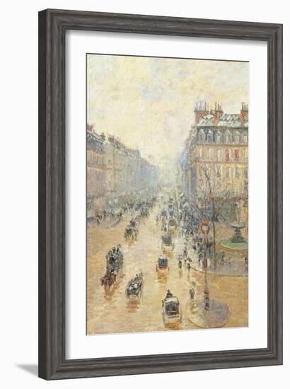 Avenue De LOpra. Snow Effect. Morning-Camille Pissarro-Framed Giclee Print