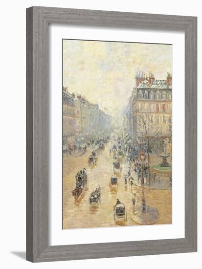 Avenue De LOpra. Snow Effect. Morning-Camille Pissarro-Framed Giclee Print