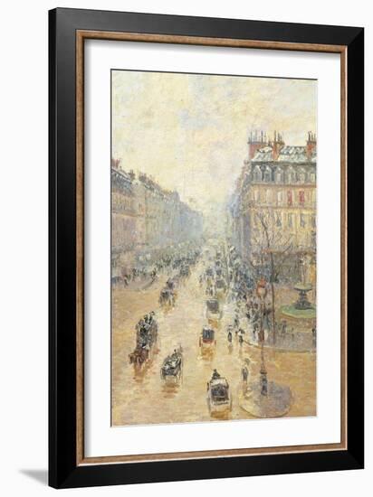 Avenue De LOpra. Snow Effect. Morning-Camille Pissarro-Framed Giclee Print