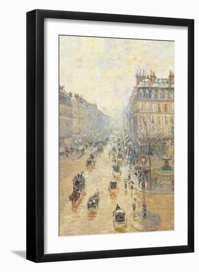 Avenue De LOpra. Snow Effect. Morning-Camille Pissarro-Framed Giclee Print